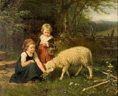 Rudolf Epp My pet lamb France oil painting art